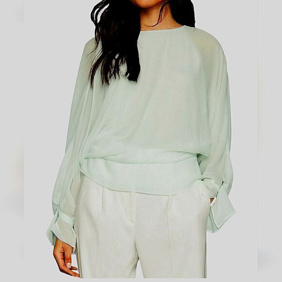 Reiss eboni layered long sleeve top - Picture 1 of 8